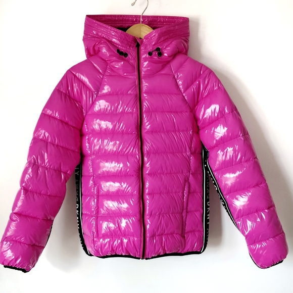 dkny pink puffer jacket